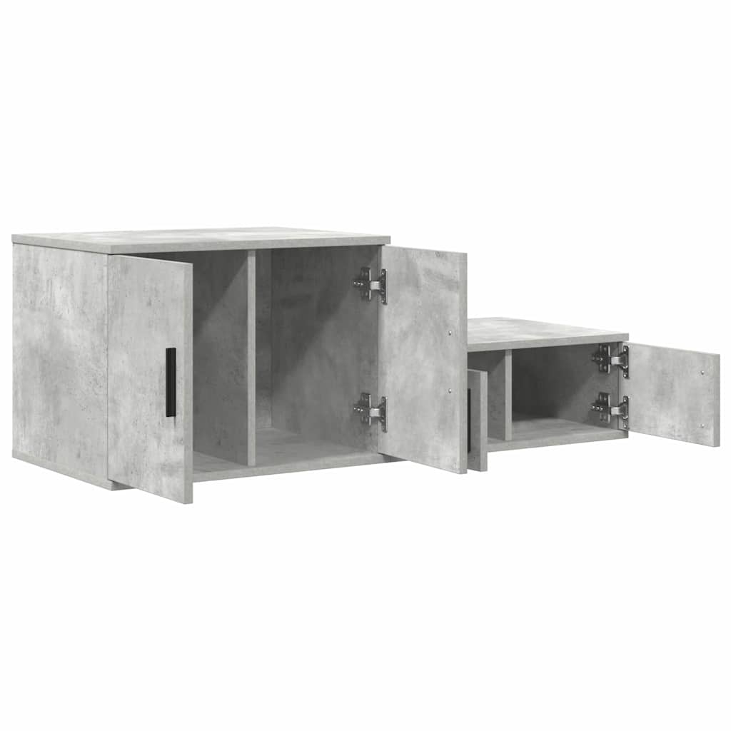 Aufbewahrungsschrank 2 pcs Beton Grau 118 x 41 x 40 cm