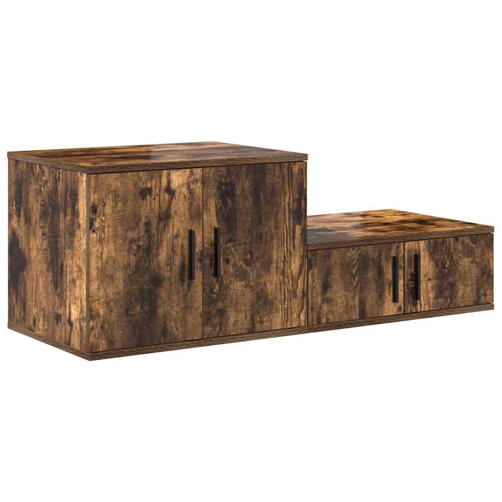Aufbewahrungsschrank 2 pcs Geräucherte Eiche 118 x 41 x 40 cm