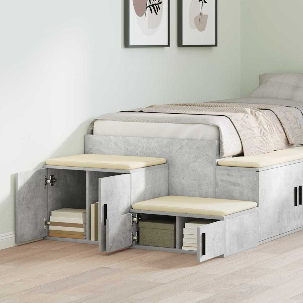 Aufbewahrungsschrank 2 pcs Beton Grau 108 x 41 x 40 cm