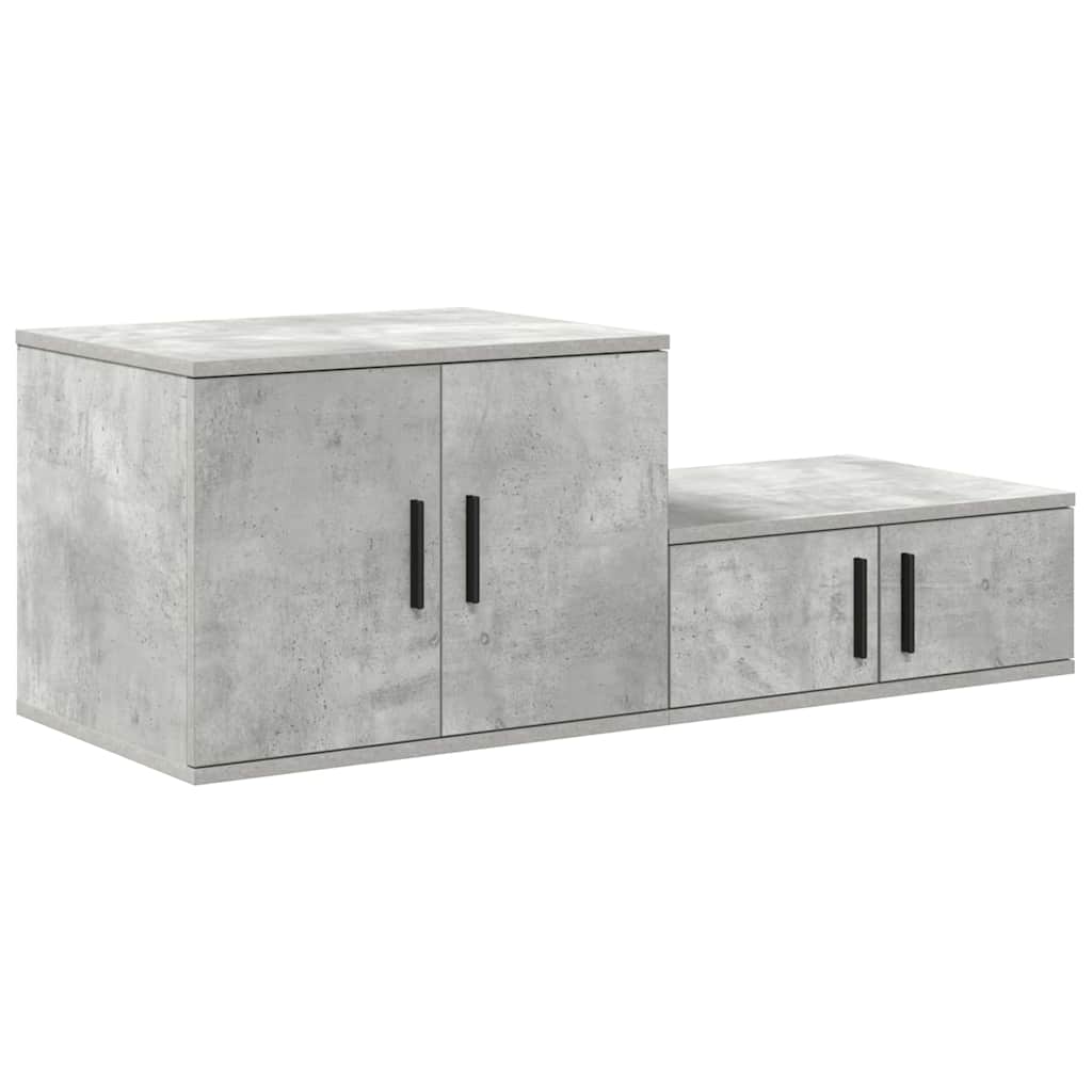 Aufbewahrungsschrank 2 pcs Beton Grau 108 x 41 x 40 cm