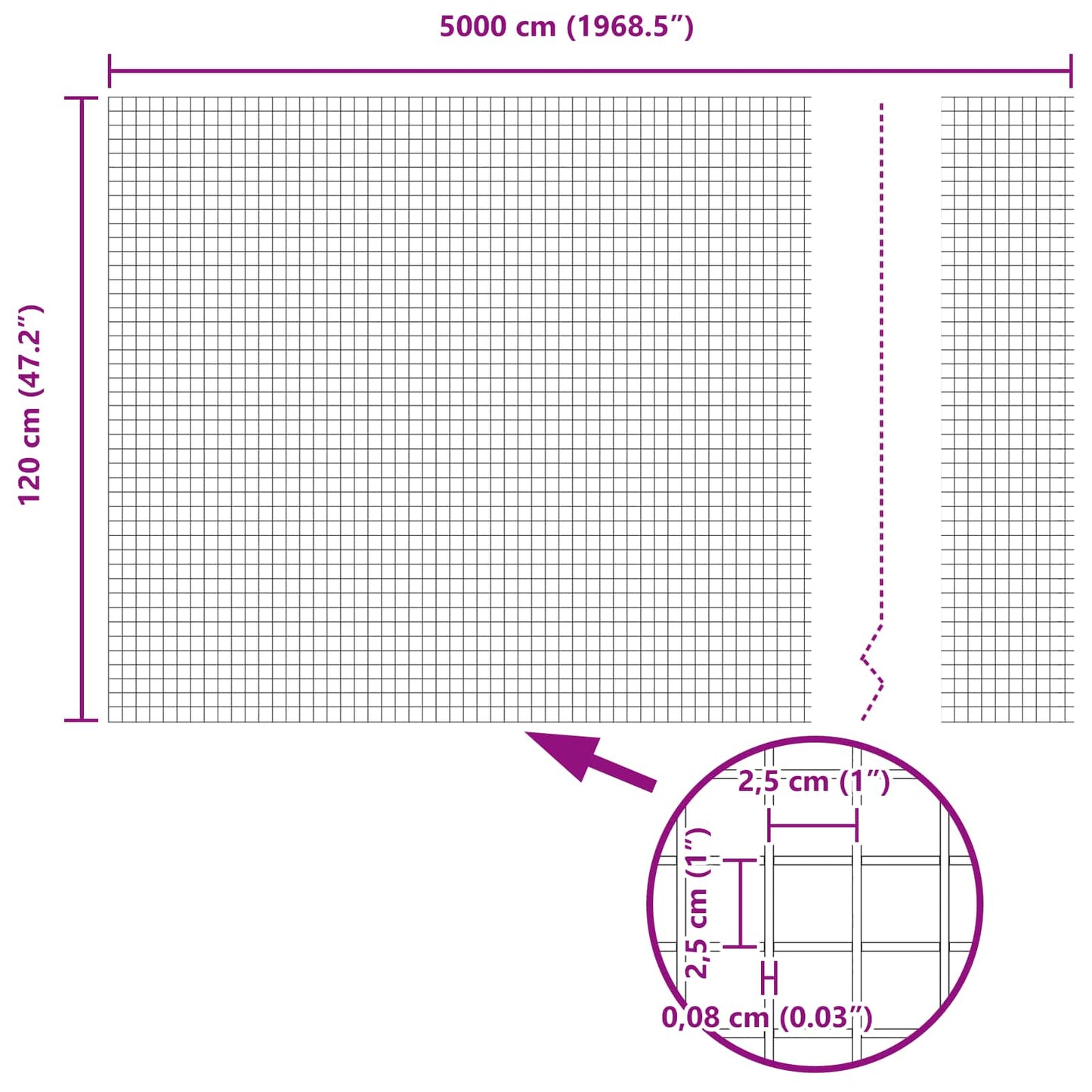Geschweißter Drahtzaun Silber 1,2 x 50 m
