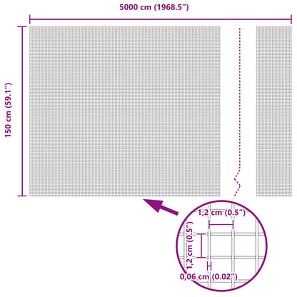 Geschweißter Drahtzaun Silber 1,5 x 50 m