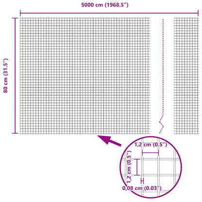 Geschweißter Drahtzaun Grün 0,8 x 50 m