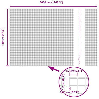 Geschweißter Drahtzaun Grau 1,2 x 50 m