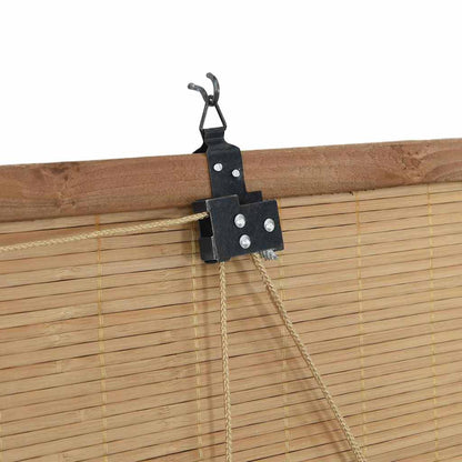 Rollo mit Vorhängen Braun 60 x 160 cm Bambus