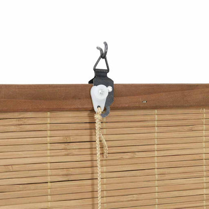 Rollo mit Vorhängen Braun 60 x 160 cm Bambus