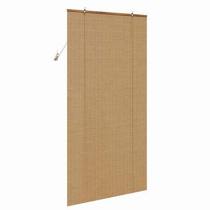 Rollo mit Vorhängen Braun 120 x 220 cm Bambus