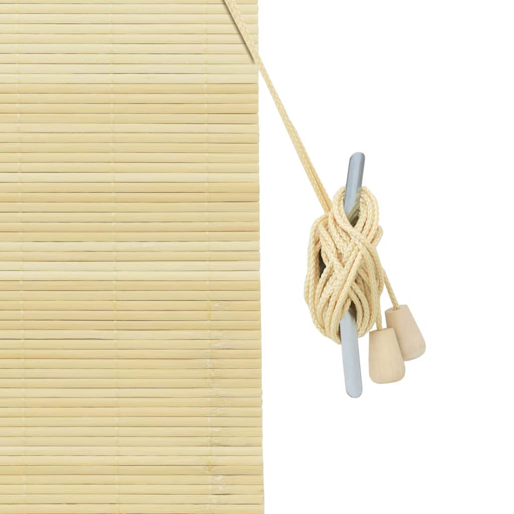 Rollo mit Vorhängen Natur 120 x 220 cm Bambus