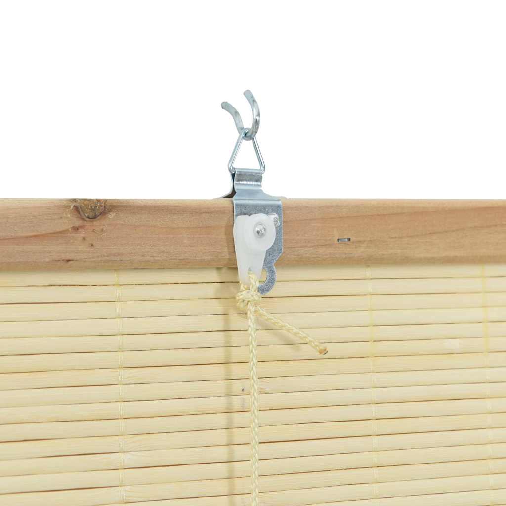 Rollo mit Vorhängen Natur 140 x 160 cm Bambus
