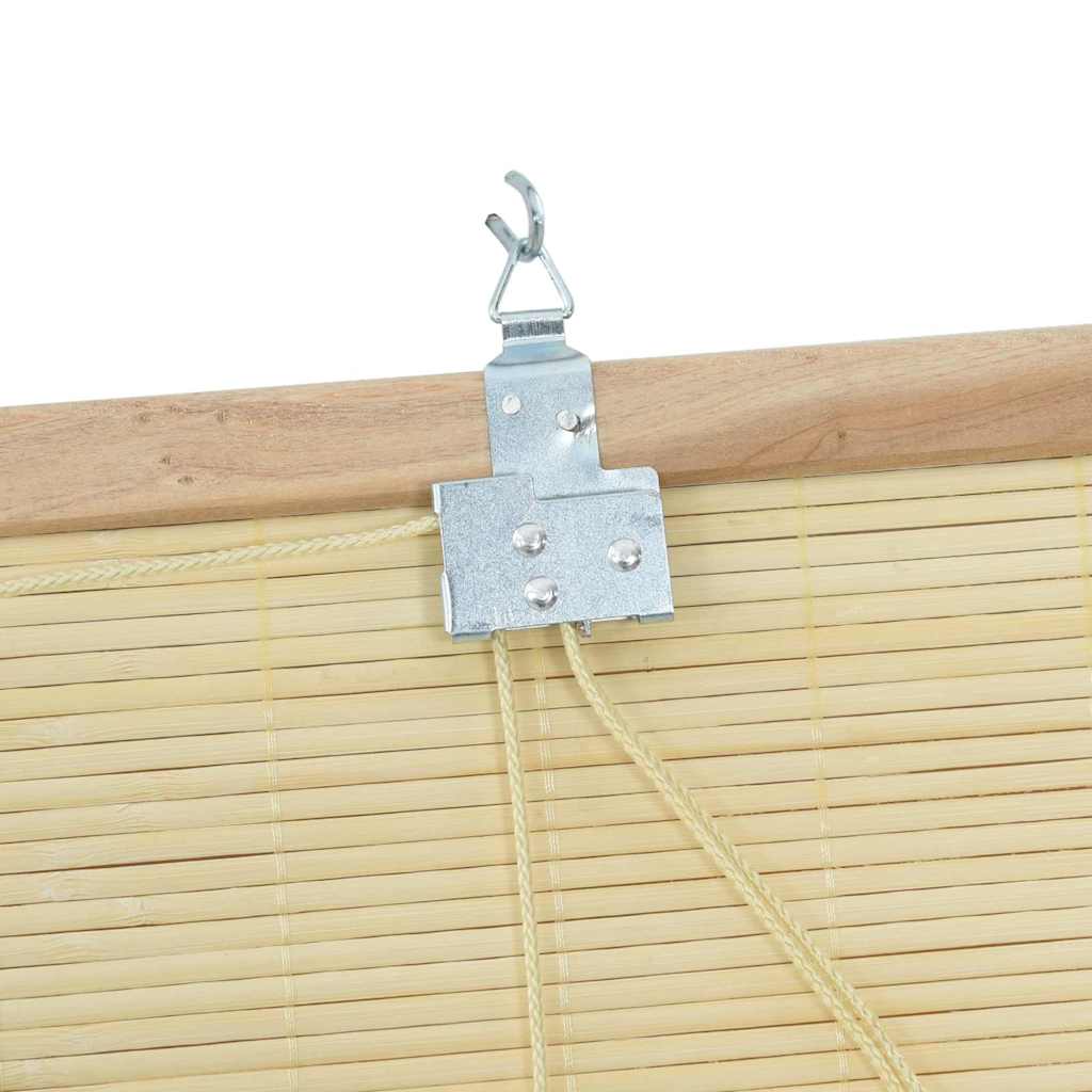 Rollo mit Vorhängen Natur 150 x 220 cm Bambus
