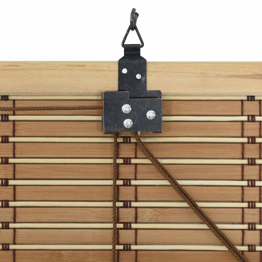 Rollo mit Vorhängen Natur 140 x 160 cm Bambus