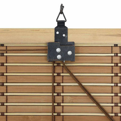 Rollo mit Vorhängen Natur 140 x 160 cm Bambus