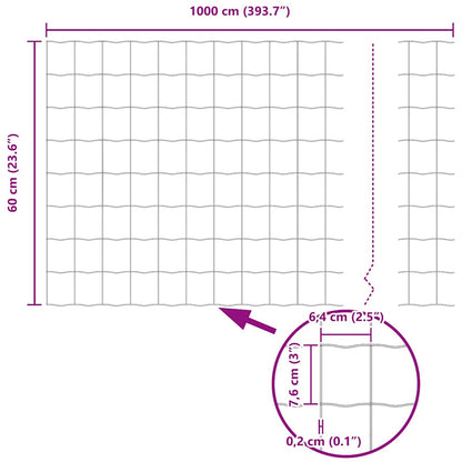 Eurozaun Grün 0,6 x 10 m PVC-beschichtetes Eisen