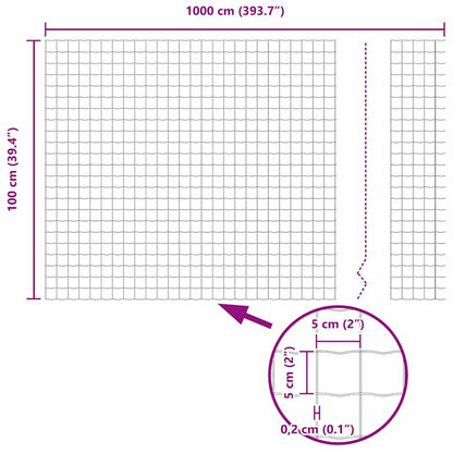 Eurozaun Grau 1 x 10 m PVC-beschichtetes Eisen