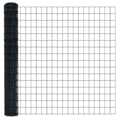 Eurozaun Grau 1,5 x 10 m PVC-beschichtetes Eisen