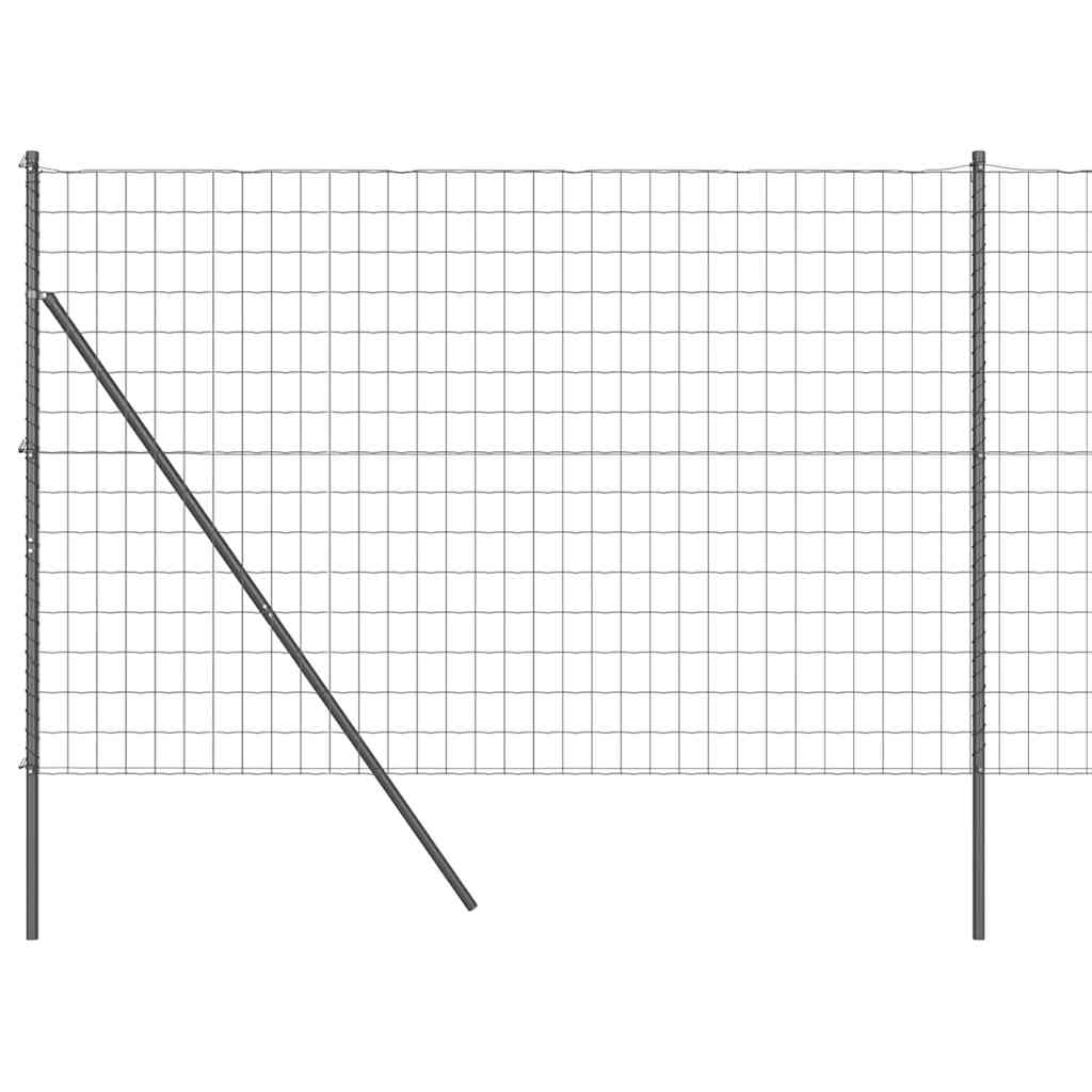 Eurozaun Grau 1,5 x 10 m PVC-beschichtetes Eisen