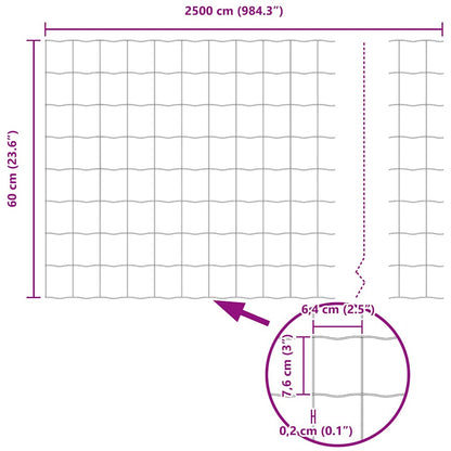 Eurozaun Grau 0,6 x 25 m PVC-beschichtetes Eisen