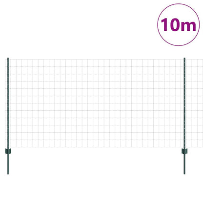 Zaun mit Pfosten Grün 1,2 x 10 m Stahl und PVC