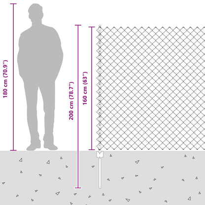 Zaun mit Pfosten Grün 1,6 x 10 m Stahl und PVC