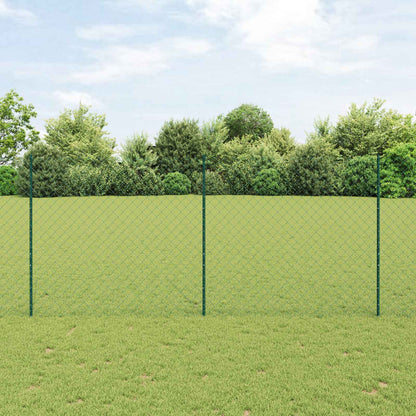 Zaun mit Pfosten Grün 1,4 x 25 m Stahl und PVC