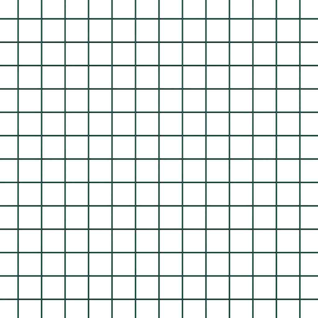 Zaun mit Pfosten Grün 1,4 x 10 m Stahl und PVC