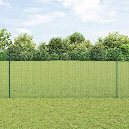 Zaun mit Pfosten Grün 1,4 x 10 m Stahl und PVC