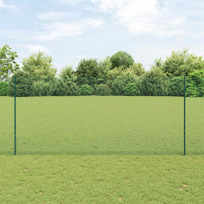 Zaun mit Pfosten Grün 1,4 x 25 m Stahl und PVC