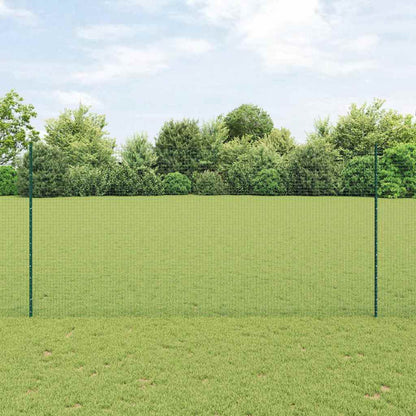 Zaun mit Pfosten Grün 1.6 x 25 m Stahl und PVC