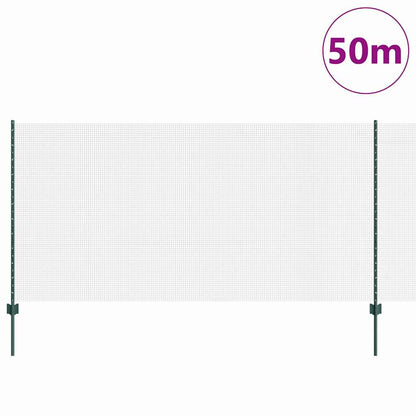 Zaun mit Pfosten Grün 1,2 x 50 m Stahl und PVC