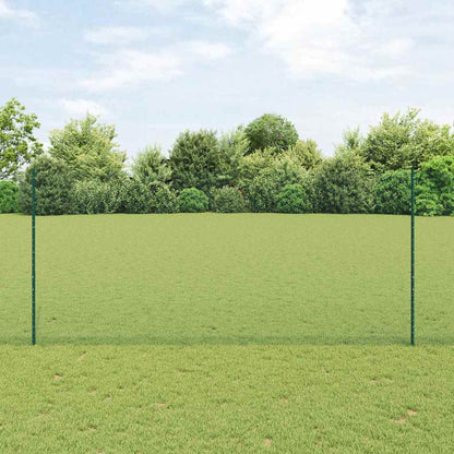Zaun mit Pfosten Grün 1,4 x 10 m Stahl und PVC