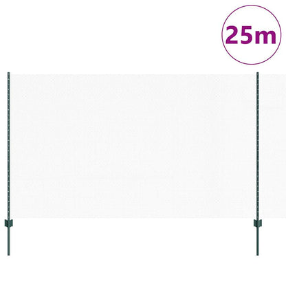 Zaun mit Pfosten Grün 1,4 x 10 m Stahl und PVC