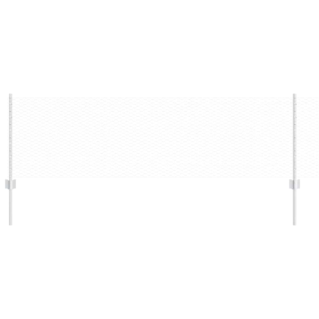 Zaun mit Pfosten Silber 0,6 x 10 m Stahl