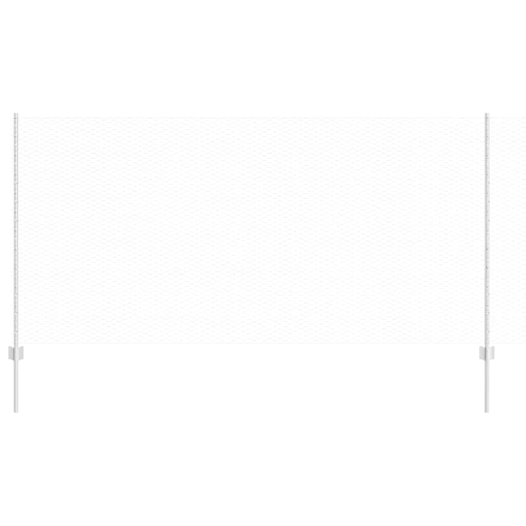 Zaun mit Pfosten Silber 1,2 x 10 m Stahl