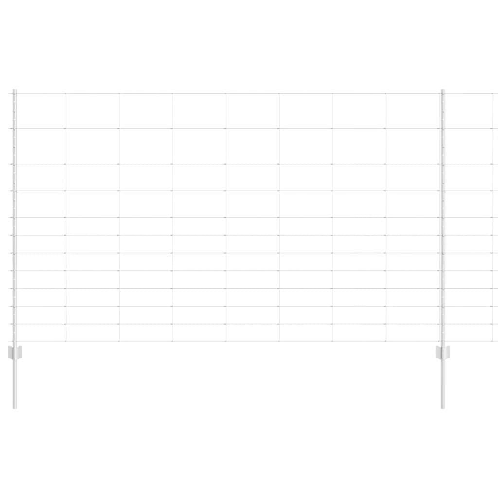 Zaun mit Pfosten Silber 1,4 x 50 m Stahl