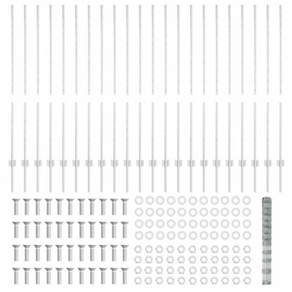 Zaun mit Pfosten Silber 1,4 x 50 m Stahl