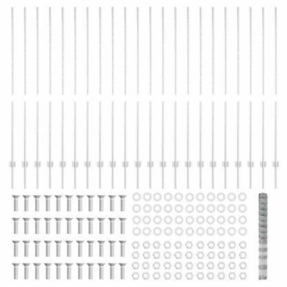 Zaun mit Pfosten Silber 1,5 x 50 m Stahl