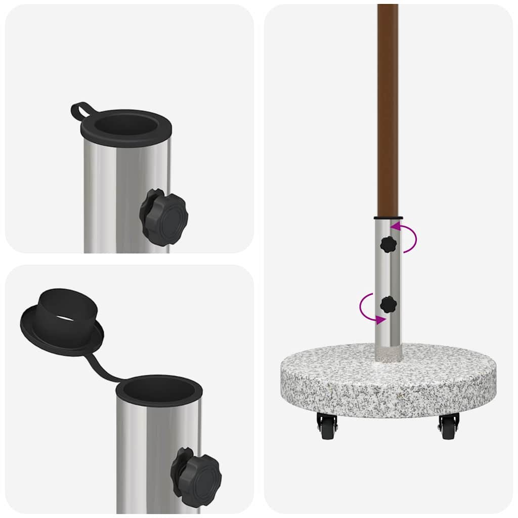 Sonnenschirmständer Grau 45 x 45 x 45 cm Granit und Edelstahl