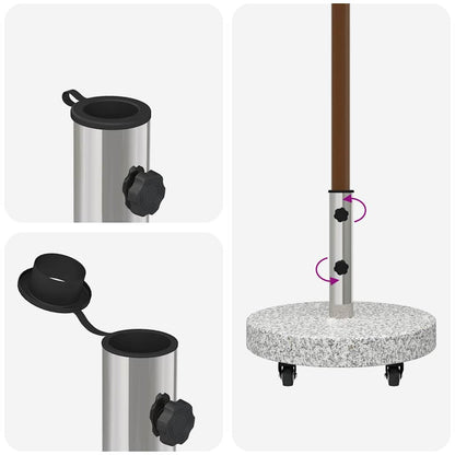 Sonnenschirmständer Grau 45 x 45 x 45 cm Granit und Edelstahl