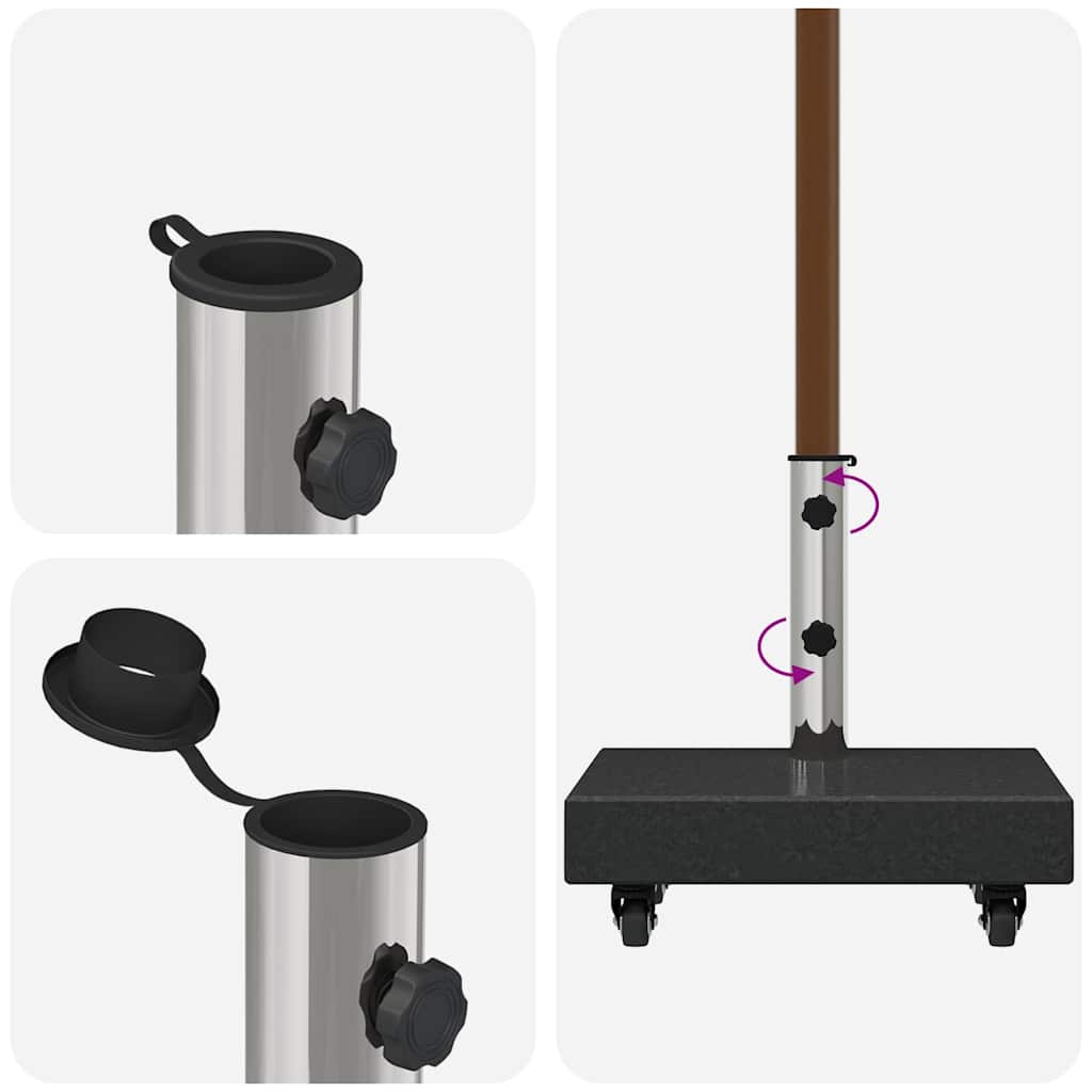 Sonnenschirmständer Schwarz 45 x 25 x 45 cm Granit