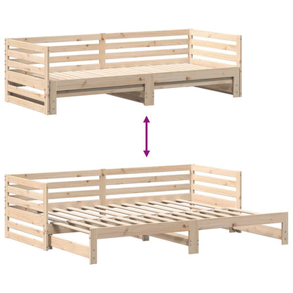 Tagesbett mit Ausziehbett ohne Matratze 80x200 cm
