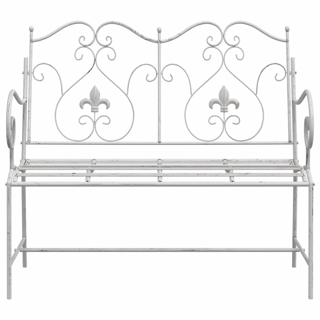 Gartenbank Antik Weiß 104 x 54 x 93 cm Stahl