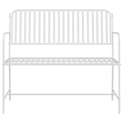 Gartenbank Einfarbig Weiß 103,5 x 51,5 x 90 cm Stahl