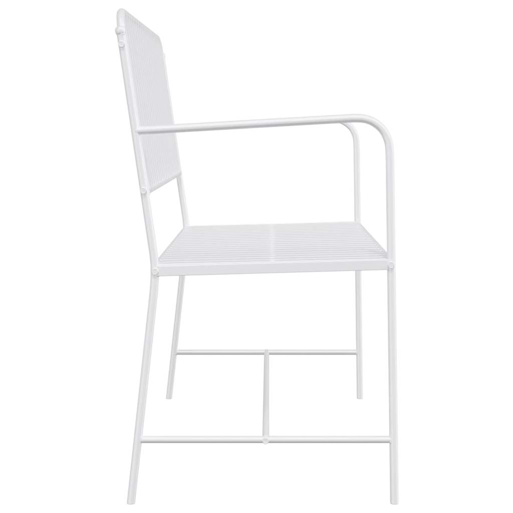 Gartenbank Einfarbig Weiß 103,5 x 51,5 x 90 cm Stahl