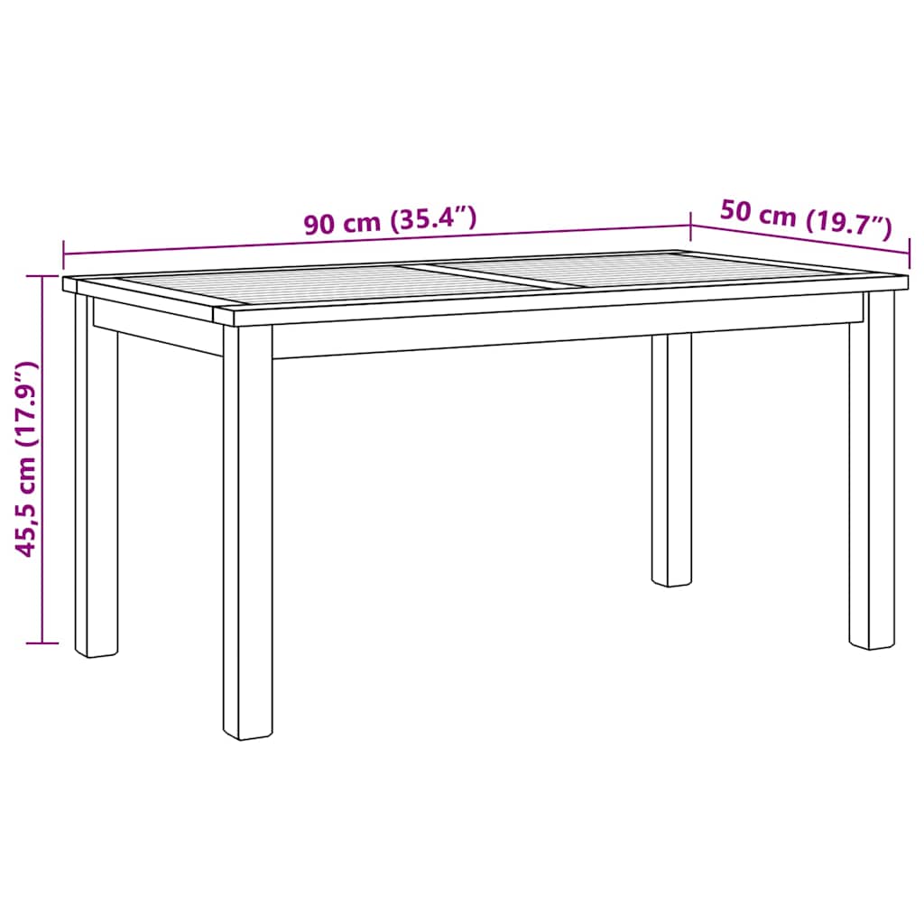 Couchtisch Braun 90 x 50 x 45,5 cm Massivholz Teak