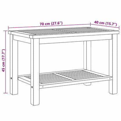 Couchtisch Braun 70 x 40 x 45 cm Teak-Massivholz