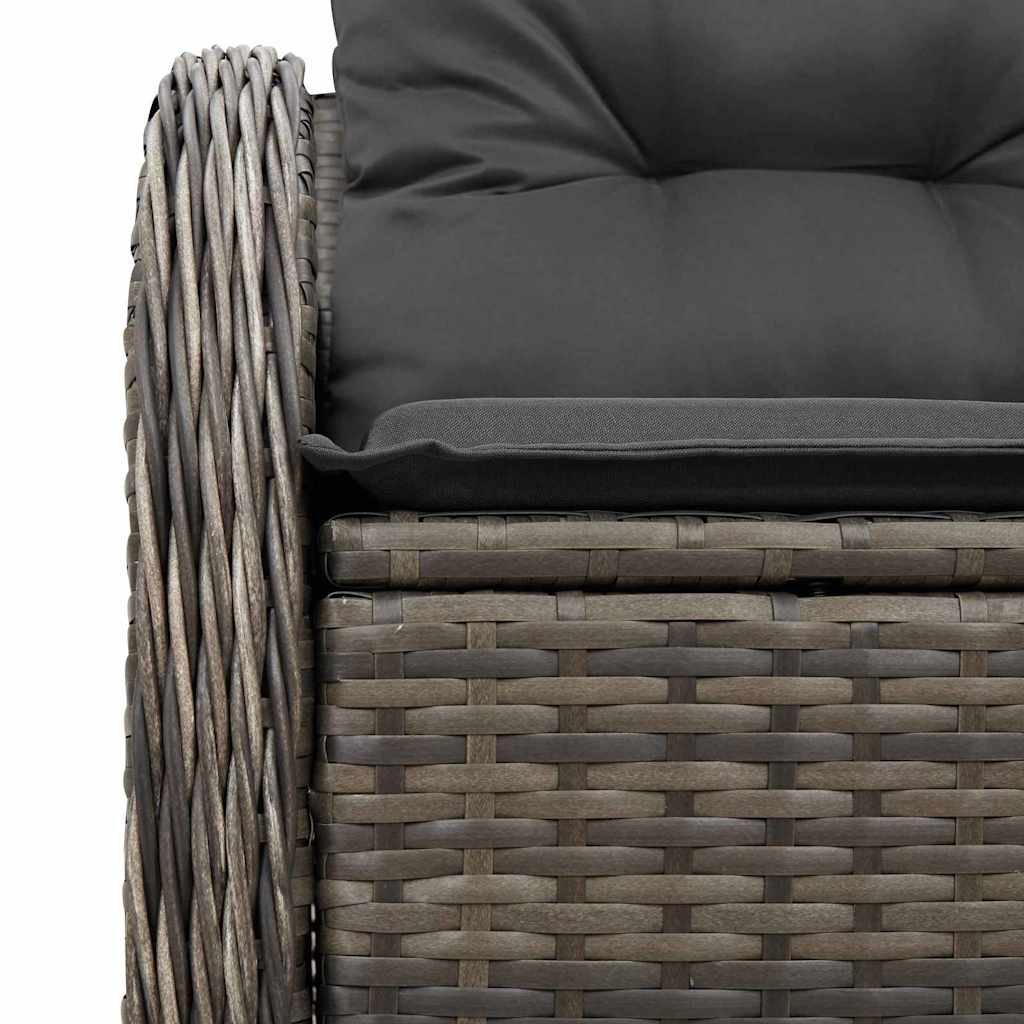 Gartensofa mit Kissen Grau 121 x 62 x 69cm Poly-Rattan