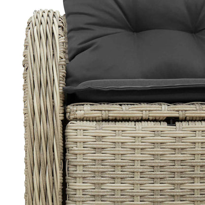 Gartensofa mit Kissen Hellgrau 121 x 62 x 69cm Poly-Rattan