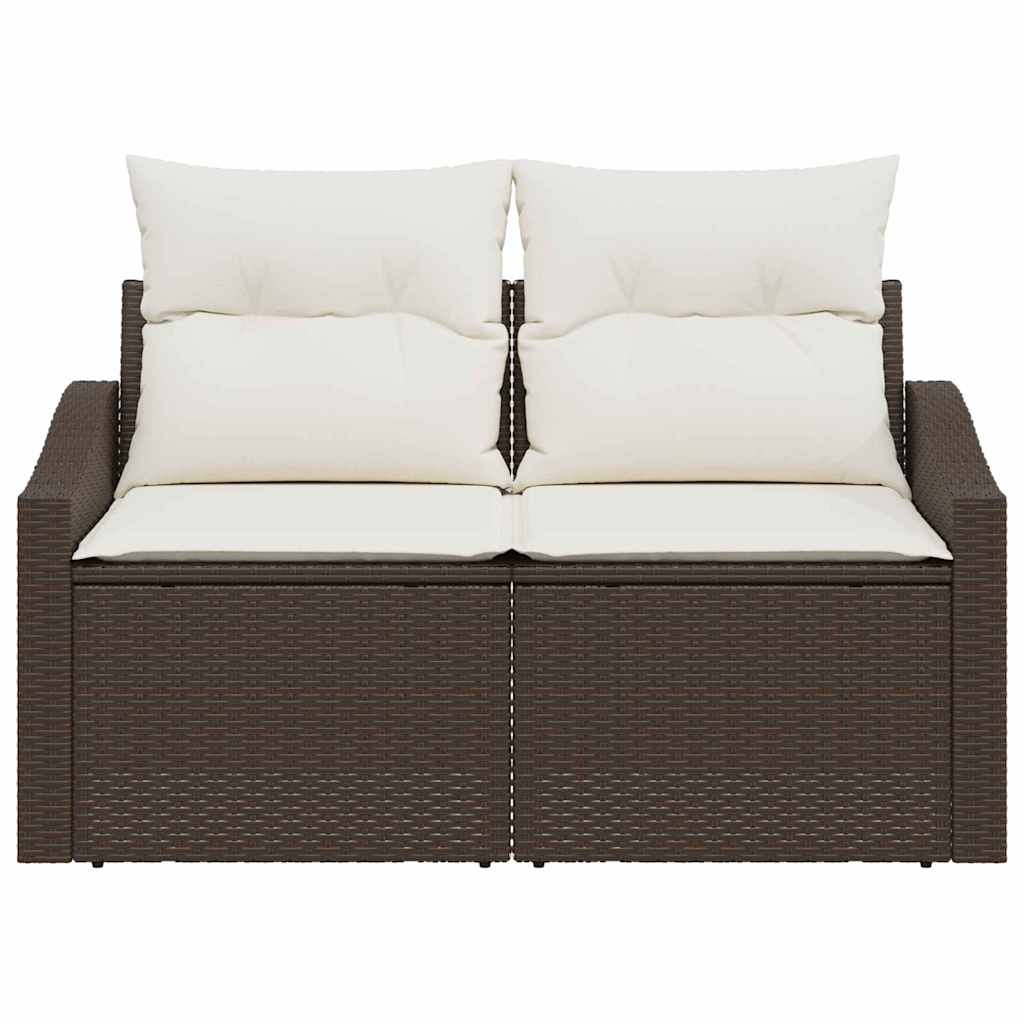 Garten-Sofa mit Kissen 123 x 62 x 69 cm Poly-Rattan