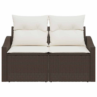 Garten-Sofa mit Kissen 123 x 62 x 69 cm Poly-Rattan
