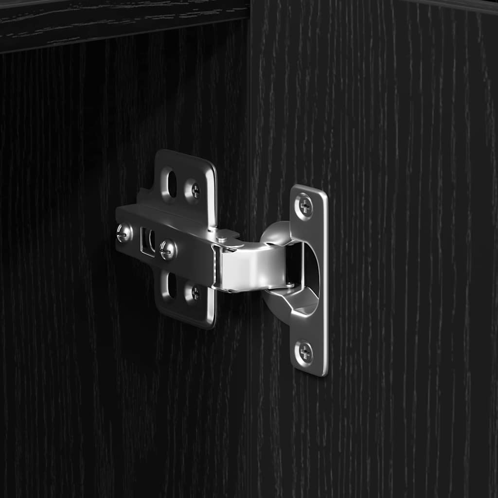 Sideboard Schwarz Eichen-Optik 90 x 34 x 80 cm Holzwerkstoff